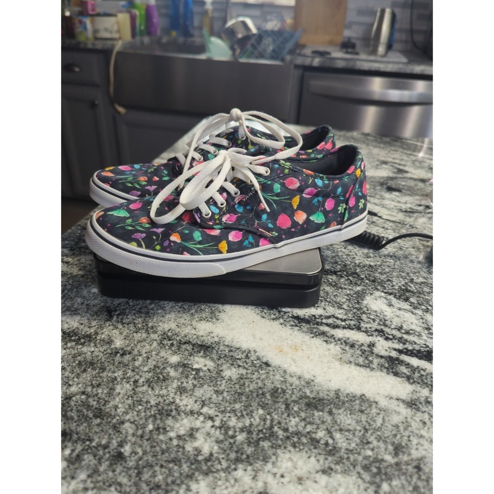 VANS OFF THE WALL FLORA ERA BLACK LOW TOP SNEAKERs WOMENS Size 8
